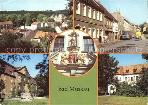 Bad Muskau Oberlausitz Wappen am Alten Schloss Moorbad Kat. Bad Muskau