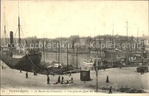 Dunkerque Bassin du Commerce vue prise du Quai des Hollandais Vapeur Kat. Dunkerque