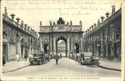 Nancy Lothringen Arc de Triomphe Rue Here vue prise de la Place Stanislas Kat. Nancy