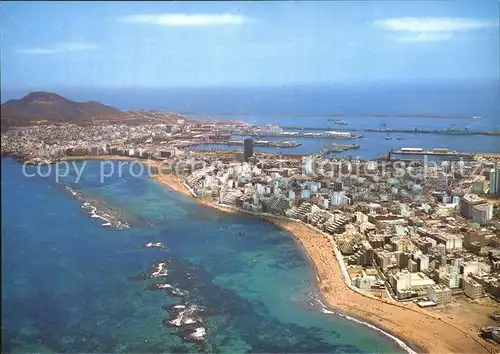 Gran Canaria Fliegeraufnahme Playa del Las Canteras Kat. Spanien