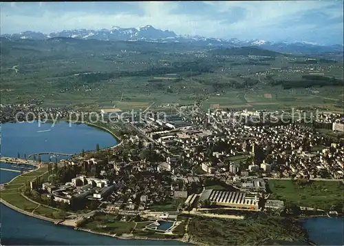 Arbon TG Fliegeraufnahme mit Bodensee und Saentis Kat. Arbon