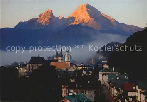 Berchtesgaden mit Watzmann bei Sonnenaufgang Kat. Berchtesgaden