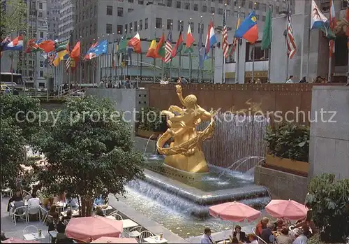 New York City Rockefeller Plaza with Prometheus Statue