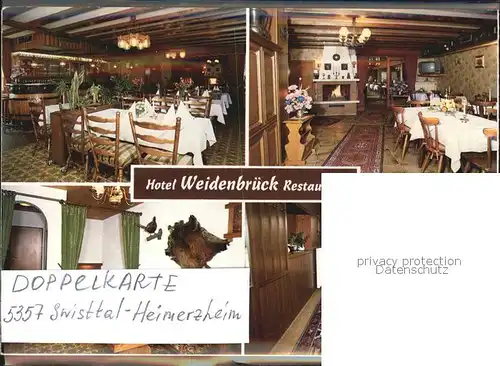 Heimerzheim Hotel Weidenbrueck Restaurant Gastraeume Kat. Swisttal