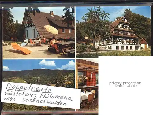 Sasbachwalden Gaestehaus Philomena Terrasse Gastraeume Kat. Sasbachwalden