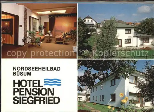 Buesum Nordseebad Hotel Pension Siegfried Halle Garten Gastraum Kat. Buesum