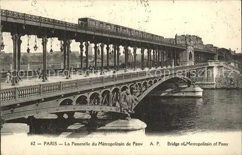 Paris La Passerelle du Metropolitain de Passy Kat. Paris