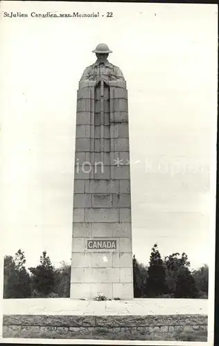 Saint Julien West Vlaanderen Canadian War Memorial Kriegerdenkmal Kat. Sint Juliaan