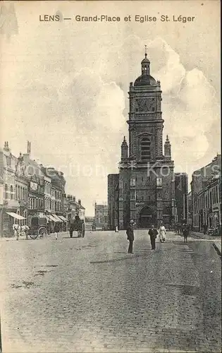 Lens Pas de Calais Grand Place Eglise Saint Leger Kat. Lens