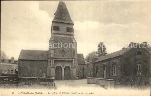 Songeons Eglise Ecole Maternelle Kat. Songeons