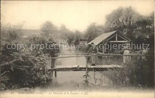 Songeons Le Therain et la Lavoir Kat. Songeons