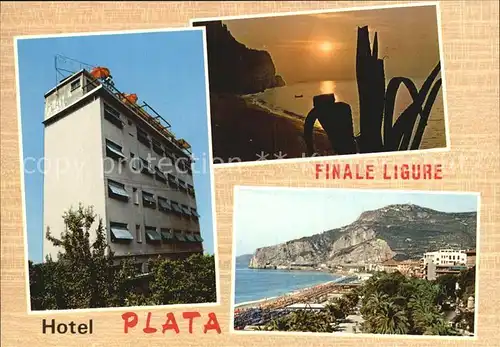 Finale Ligure Hotel Plata Sonnenuntergang Strandpartie