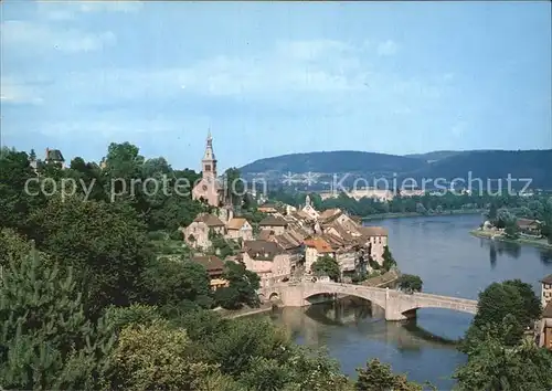 Laufenburg Baden Panorama mit Rheinbruecke Kat. Laufenburg (Baden)