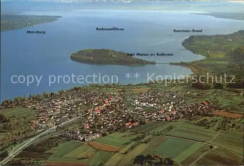 Litzelstetten Bodensee Fliegeraufnahme mit Meersburg Insel Mainau Konstanz Staad