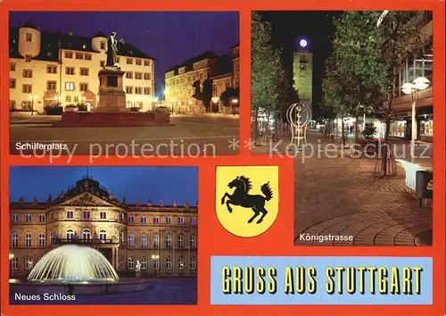 Stuttgart Schillerplatz Neues Schloss Koenigstrasse Kat. Stuttgart