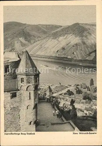 Bacharach Rhein Jugendherberge Burg Stahleck Kat. Bacharach