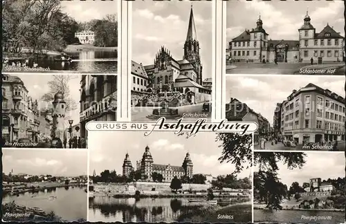 Aschaffenburg Main Schloss Schoenbusch Schoenborner Hof Stiftskirche Main Pompejanum Kat. Aschaffenburg