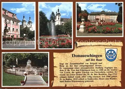 Donaueschingen Brunnen Schloss Kirche Fontaene Park Kat. Donaueschingen