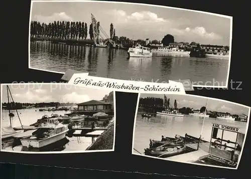 Schierstein Partien am Wasser Hafen Kat. Wiesbaden