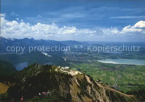 Tegelberg Blick auf Bergstation und Fuessener Land Kat. Schwangau