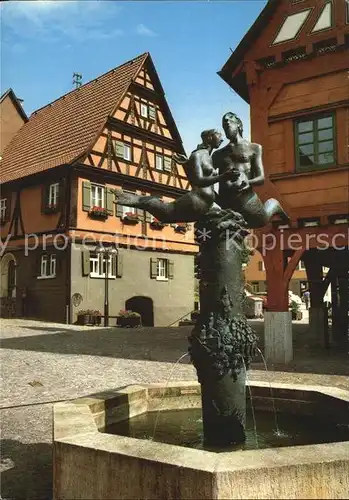 Plochingen Brunnen vor Rathaus Kat. Plochingen