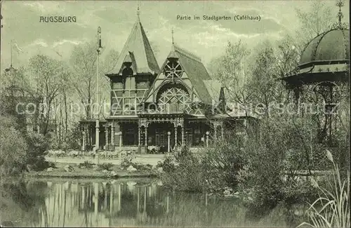 Augsburg Stadtgarten Cafehaus Teich Kat. Augsburg