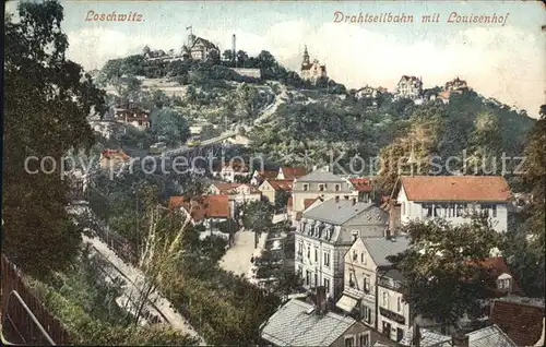 Loschwitz Drahtseilbahn mit Louisenhof Kat. Dresden