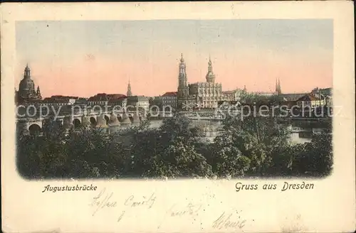 Dresden Augustusbruecke Kat. Dresden Elbe