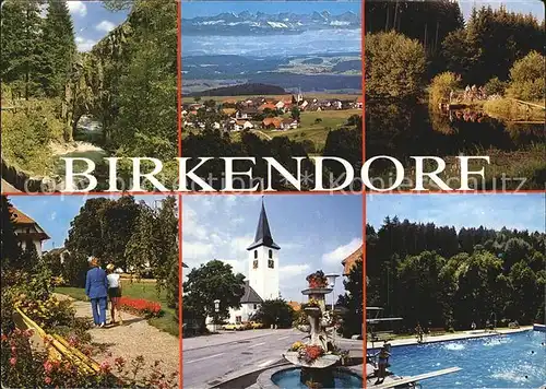 Birkendorf Freibad Kirchenpartie Kat. uehlingen Birkendorf