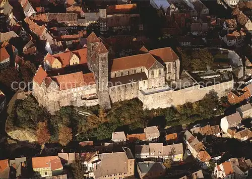 Quedlinburg Fliegeraufnahme Stifts  und Schlosskirche Kat. Quedlinburg