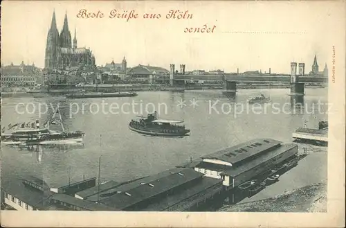 Koeln Rhein Dom Bruecke Ausflugsschiffe Kat. Koeln