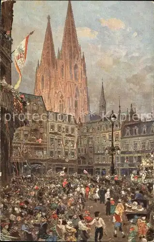 Koeln Rhein Dom Rosenmontagsumzug auf dem Wallrafplatz Kat. Koeln