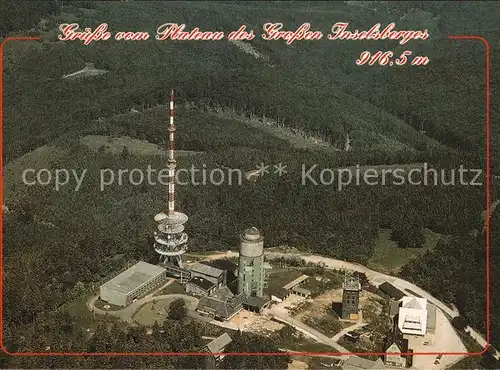 Brotterode Fliegeraufnahme Grosser Inselsberg mit Sendeturm Berggasthof Stadt Roda Kat. Brotterode