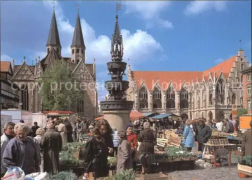 Braunschweig Markt Marienbrunnen Rathaus Kat. Braunschweig