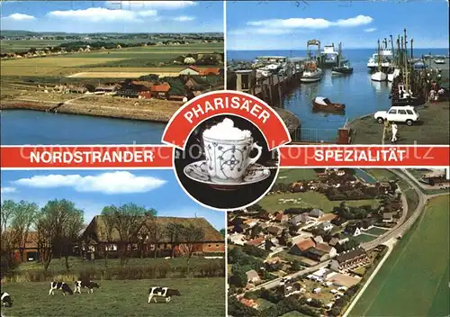 Nordstrand Fliegeraufnahme Hafen Pharisaeer Spezialitaet Kat. Nordstrand