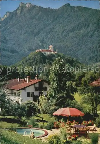 Hohenaschau Chiemgau Schloss mit Zellerhorn Kat. Aschau i.Chiemgau