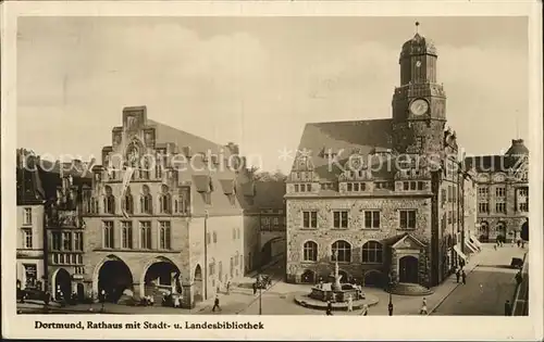 Dortmund Rathaus mit Stadt und Landesbibliothek Kat. Dortmund