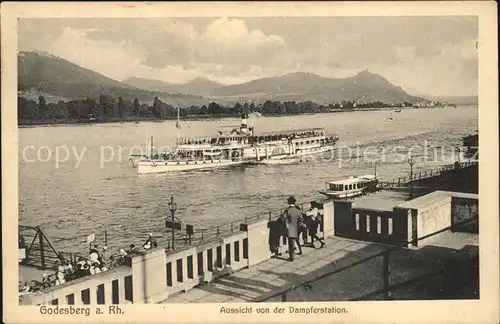 Godesberg Bad Dampferstation Rhein Schiff Kat. Bonn