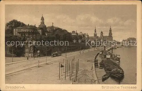 Dresden Bruehlsche Terrasse Kat. Dresden Elbe