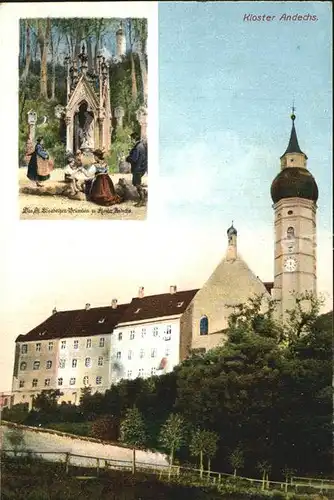 Andechs Kloster Andechs mit St Elisabethen Bruennlein Kat. Andechs