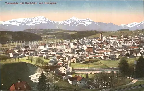 Traunstein Oberbayern mit Hochfelln und Hochgern Kat. Traunstein