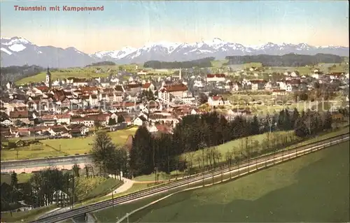 Traunstein Oberbayern mit Kampenwand Kat. Traunstein