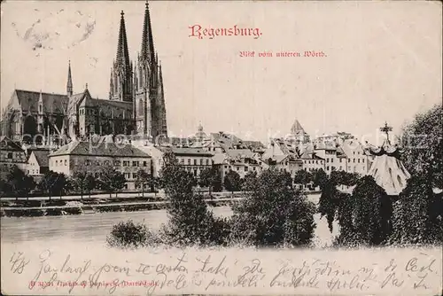 Regensburg Blick vom unteren Woerth Kat. Regensburg