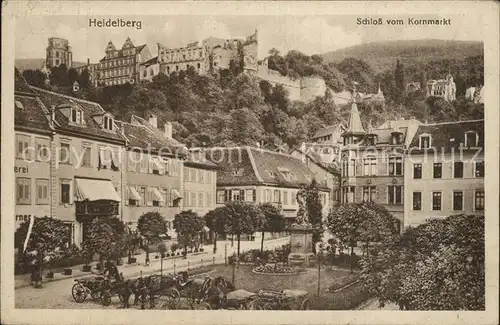 Heidelberg Neckar Schloss vom Kornmarkt Kat. Heidelberg
