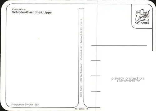 Glashuette Lippe Schieder Kurort Kat. Schieder Schwalenberg