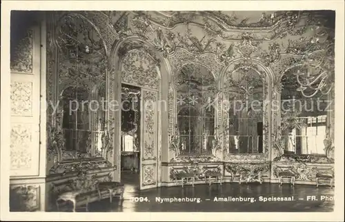 Nymphenburg Amalienburg Speisesaal Kat. Muenchen