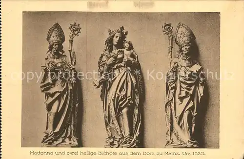 Koeln Rhein Madonna und zwei heilige Bischoefe aus dem Dom zu Mainz Kat. Koeln