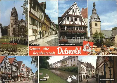 Detmold Schloss Markt Unter der Wehme Schuelerstrasse Kat. Detmold