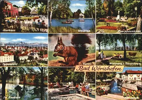 Bad Woerishofen Waldsee Kneippdenkmal Kurhaus Kurpark Kat. Bad Woerishofen