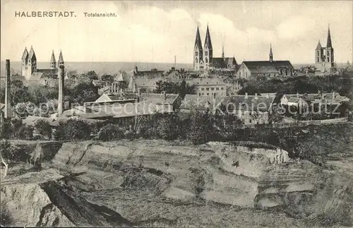 Halberstadt Panorama mit Kirchen Kat. Halberstadt